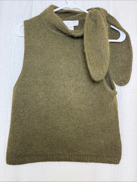 Caroline Constas Sweaters - NWT Caroline Constas Olive Scarf-Collar Knit Top